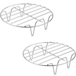 Set of 2 Stainless Steel 7 Inch Air Fryers Racks Baking Trays for Oven and Pressure Cooker Kitchen Cooking Tool