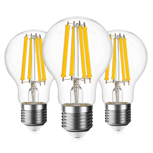 Deep Dimmable E27 LED Filament Bulb A19 12W 2000LM High Lumen flicker free Retro Edison Bulbs Warm White 2700K Clear Glass Pendant Light Replacement Lamp Night Light Indoor Lamp