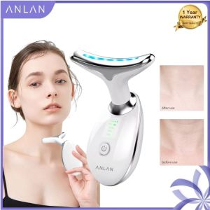 ANLAN Face Anti Wrinkle Neck Tightening Machine Anti Aging Skin Care Device Red Light Whitening Blue Light Anti Acne EMS Micro Current Firming Tool
