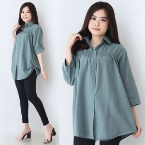 YohenShop Kemeja Wanita Nim / Lengan 7per8 / Kemeja Casual / Size M L XL XXL XXXL / Jumbo