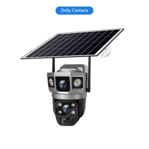 4G Solar Camera 6K 12MP Three Screen Security Outdoor CCTV Camera PIR Night Vision Waterproof Home Surveillance Cam