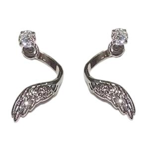 Contemporary Wrap Around Wing Shaped Earrings Ear Studs with Sparkling Detailing For Sensitive Skin