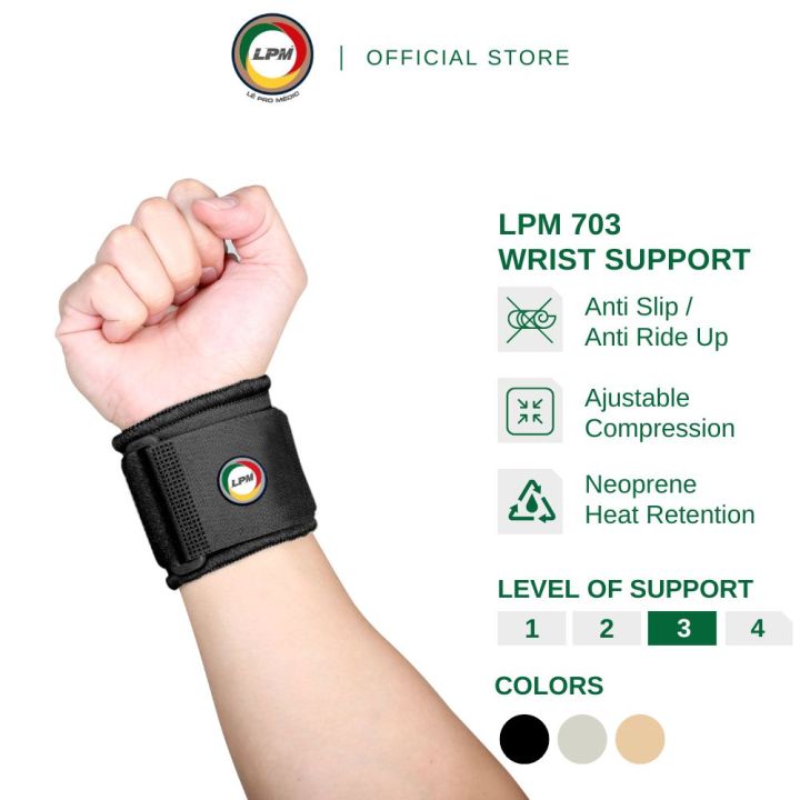 LPM Wrist Support 703 Adjustable Wrist Guard Thick Neoprene Wrist Brace