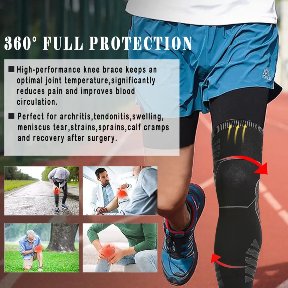 1 PCS Sports Knee Support, Full Leg Sleeves Long Compression Leg