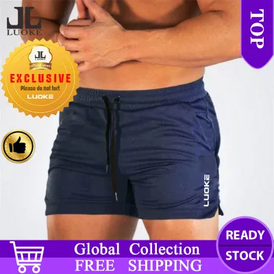 LUOKE Men Summer Beach GYM Fitness Shorts Running Quick Drying Breathable Sport Workout Casual Jogging Sweat Pants Trousers