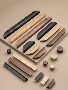 New Chinese Cabinet Door Handles High-Grade Wood Grain Drawer Handle Cabinet Wardrobe Door Handles Furniture Handles
