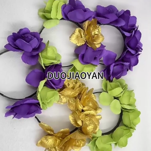 Simulation Fabric Flower Hairband for Women Rose Flower Headband Carnival Party Hairband Elegant Floral Hair Ornament