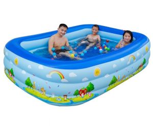 Hồ Bơi Phao Bể Bơi 3 Tầng Nhiều Kích Cỡ Thành Cao Chống Trượt  Dày Dặn Cho Bé Vui Chơi