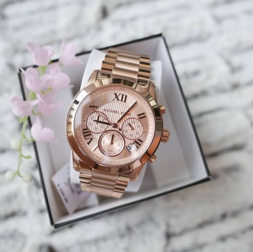 Michael Kors Cooper Chronograph Rose Dial Rose Gold tone Ladies Watch MK6275 Original With 1 Year Warranty For Mechanism Lazada PH