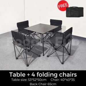 Foldable Portable Outdoor Camping Picnic Table Set With Chair 7 piece Set Seater/ Meja Kerusi set untuk khemah
