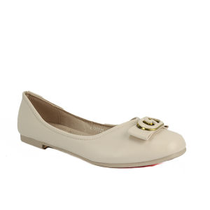 Mario D Boro Womens Elegant Black/Bone Ballet Flats Shoes LX 26325 with Bow Detail for Women C49