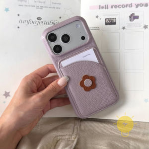 For iPhone 17 Pro Max Case TPU Flower PU Phone Case For Plus Mini 16e 16 15 14 13 12 11 Cover Aesthetic Korean Cute