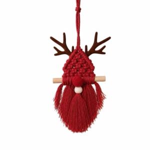 XYAX Handwoven Wall Decorative Tapestry Santa Claus Bohemian Style Cotton Rope Tapestry Creative Wall Art Christmas Tree Tapestry Room