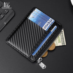 LouisWill Men Women Short Wallet Multi-Functional Wallet Ultra-Thin PU Soft Leather Card Purse Wallet Multi-Card Position ID Credit Cards Holders Business Bag Zipper Card Holder