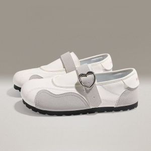 Womens Heart Buckle Mary Jane Sneakers | Korean Vintage Casual Shoes | Ready Stock Malaysia