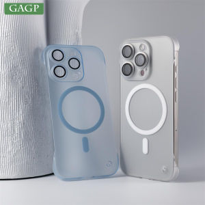 Frameless Ultra Thin for Magsafe Case for iPhone 17 16 11 12 13 14 15 Pro Max 16 Plus Glass Camera Protector Matte PP Cover