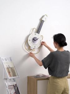 『JQ Time』 Home Silent Wall Clock Acrylic Creative clock Modern Art Nordic elegant clock Luminous clock Guitar modeling wall decorationFast shipping