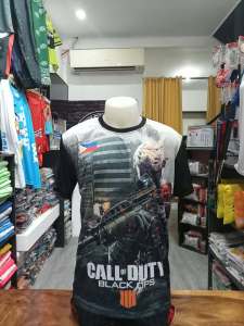 CALL OF DUTY FOR MENS FULLSUBLI MATION TSHIRT FRONT PRINT ONLY PLAIN BLACK AT THE BACK DRIFIT POLYDEX FABRIC ADULT 03