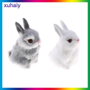 xuhaiy Imitate hair White Furry Rabbit Nap Toys Simulation Animal Model Decoration