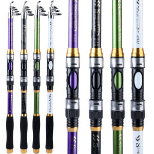 Sougayilang Telescopic Fishing Rod 1.8M-3.3M Portable Fishing Rods Hard FRP Carbon Fiber Fishing Pole for Freshwater Saltwater Fishing