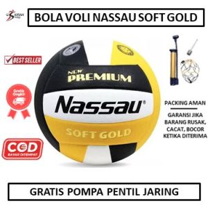 Bola Volly Nassau Premium Soft Gold OriginaI - Bola Voli NASSAU PREMIUM AsIi - Bola Volly NASSAU New Soft Gold - Bola Voli Nassau OriginaI - Bola Volley Empuk Turnamen Murah Dewasa Anak