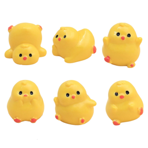 จี้ยางเรซินไก่3D จิ๋วเรซินประดับลูกเจี๊ยบน่ารักตกแต่งกระเป๋าสำหรับรองเท้าสติกเกอร์รถสร้างสรรค์ DIY