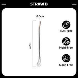 Encora 304 Stainless Steel Straw Penyedut Minuman Tahan Lasak Reusable Drinkware Drinking Straw Cleaning Brush 不锈钢吸管