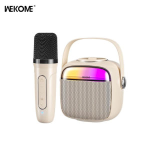 Loa bluetooth karaoke mini kèm micro WEKOME D43 đèn LED âm thanh sống động thiết kế nhỏ gọn - Happy Home 4U