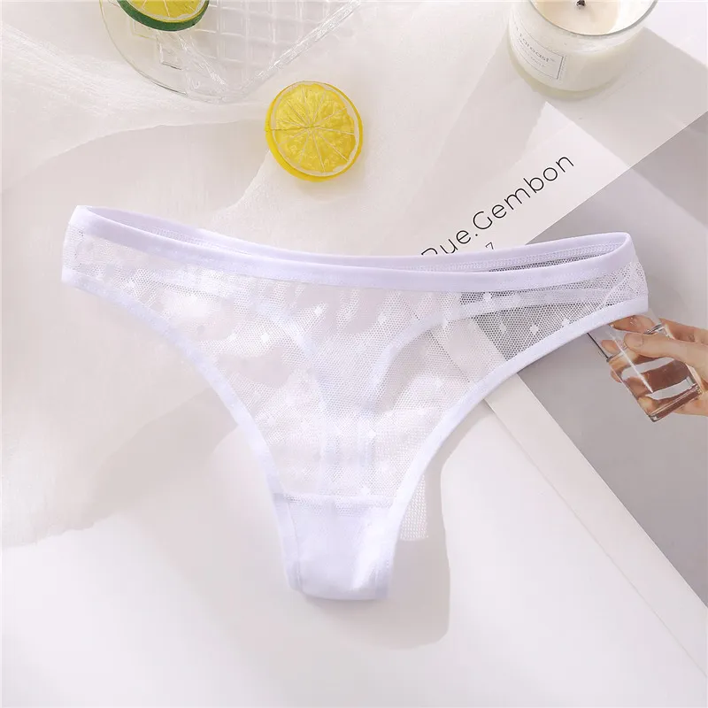 1pc Transparent Lace Sexy T-back Thong For Women, Low-rise