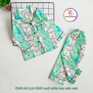 8 đến 42kg - Bộ pijama mặc ngủ cho bé trai bé gái size đại vải lụa hàn mẫu hoạt hình cao cấp mềm mát 089
