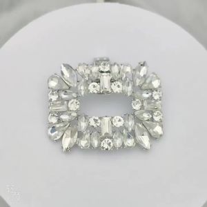 [Free Shipping] Detachable Shoe Embellishments High Heel Accessories Crystal Shoe Decorations Wedding Shoe Front Flower Square Shoe Buckle Accessories