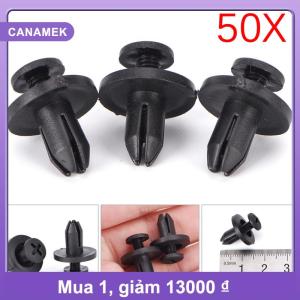 【CANAMEK】 50pcs 6 mm tự động xe Bumper Fender người lưu giữ đẩy đen nhựa Clip ốc vít