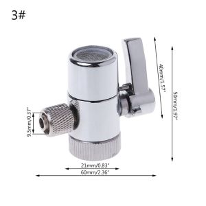 Home Kitchen Faucet Brass Valve Diverter Sink Valve Water Faucet Splitter Adapter Diverter Accessories 6.5mm Water Filter Faucet Diverter