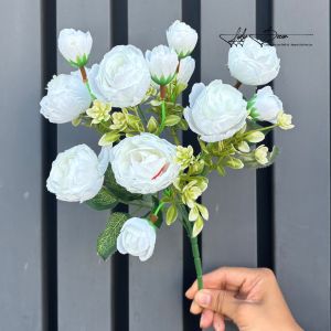 [TẶNG BÌNH] Cụm hoa trà 7 nhánh 5 Cành TẶNG BÌNH Trí Nhà Cửa Cắm Giỏ Bó Hoa. Hoa Lụa LyLy Decor