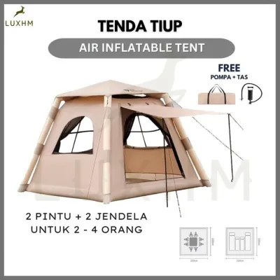 Eiger Official Adventure - Tenda Camping Pompa Udara Otomatis 2-4 Orang | Air Inflatable Tent Outdoor 2-4 Orang | Tenda Lipat Tiup Air Waterproof - 1 Pcs