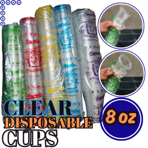 DWare 10oz [50pcs/pack] DISPOSABLE CLEAR PLASTIC CUPS party celebration business juice shake business food cart food