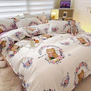 [ XẢ KHO ]  SET 4 món Cotton Poly nhập khẩu ( Hoa vàng )--- miễn phí bo chun drap ga giường