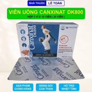 Viên uống bổ sung canxi Canxinat DK800 hộp 50 viên hỗ trợ xương răng chắc khỏe