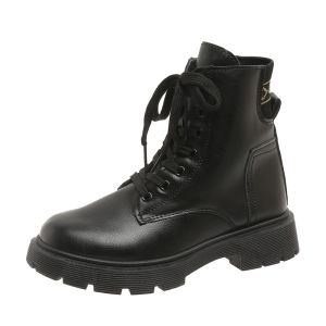 Size 35-40 Women Fashion Thick Soled Short Boots Coarse Heel School Student Shoes British Retro Boots