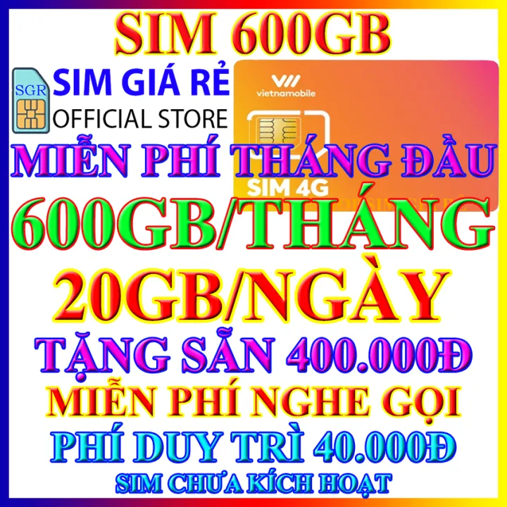 FREESHIP - King Sim 4G Vietnamobile 600Gb mỗi tháng - Miễn phí tháng ...