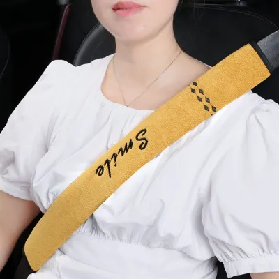 YUNAFIN Adjustable Car Seat Belt Cover Shoulder Protector Chenille Shoulder Guard Durable Cosy Car Safety Belt Shoulder Pad Kids