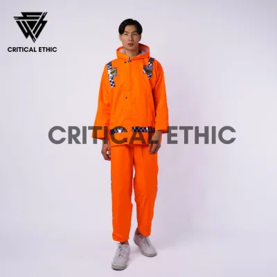 Setelan Jas Hujan Raincoat Dishub Waterproof Orange tangan Panjang Scotlight Terbaik