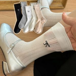 Ống Tất Nữ Lưới Màu Chặn Giữa Thiết Kế Thoáng Khí Mềm Mại Phù Hợp Xuân Hè