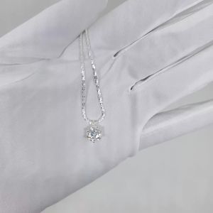 Best Selling S925 Silver Moissanite Necklace Thick Chain Women Birthday Gift 1-2CT Diamond Necklace Exquisite Party Jewelry for Women
