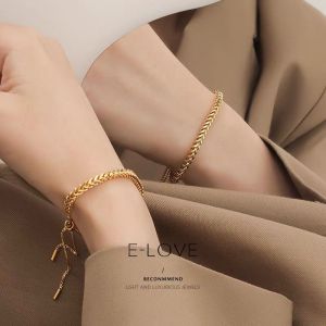 [ Bayar Ditempat ] Gelang Titanium Steel Rantai Padi Lapis Emas Asli Anti Karat Wanita Korean Style / Gelang Titanium Asli 💯Anti Luntur / Gelang Titanium Cewek Model Baru