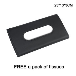 Car Tissue Box Kotak Tisu PU Leather Premium Clip Tissue Refill Klip Sun Visor Car Interior Accessories