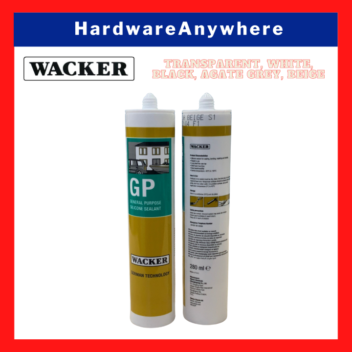 WACKER General Purpose Silicone Sealant 280ml (Transparent, White