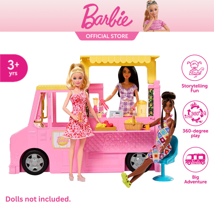 Barbie The Movie Career Lemonade Truck Playset with Accessories Transforming Dining Area Pretend Play Vehicle Children Toys Gift for Kids Girls ages 3 years and above Lazada PH