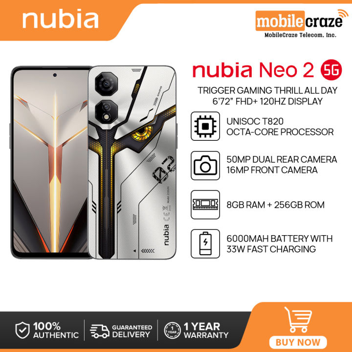 Nubia Neo 2 5G Smartphone | 8GB+256GB | Unisoc T820 | 6.72” FHD+ 120Hz Display | 50MP Dual Camera | 6000mAh Battery W/ 65W Quick Charging