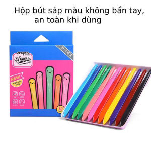 Bộ 12 Cây Sáp Màu Cho Bé – Bút Tô Màu Không Lem Tay Màu Sắc Tươi Sáng Mới Nhất 2025